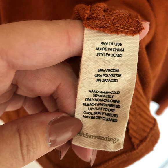 Soft Surroundings Orange Long Sleeve Long Line Tunic Oversized Loose Fit medium - Picture 6 of 8